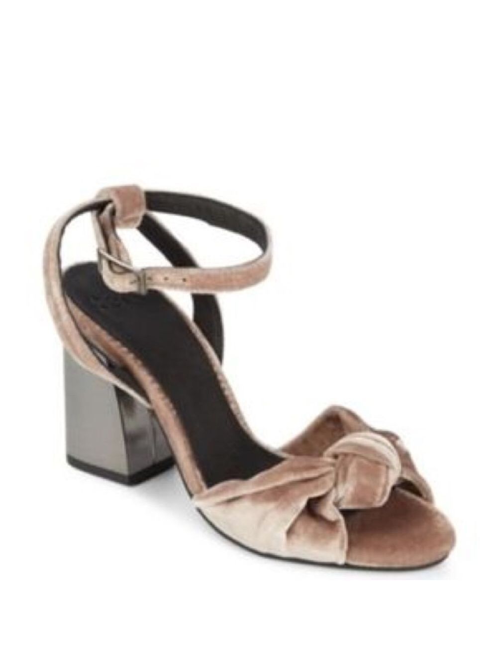NWOB Alex + Alex Velvet Ankle Wrap Block Heel Sandals Sz-8/38